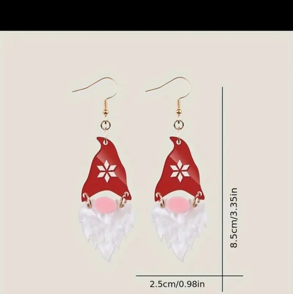 ** BRAND NEW FESTIVE GNOME EARRINGS - Picture 3 of 3